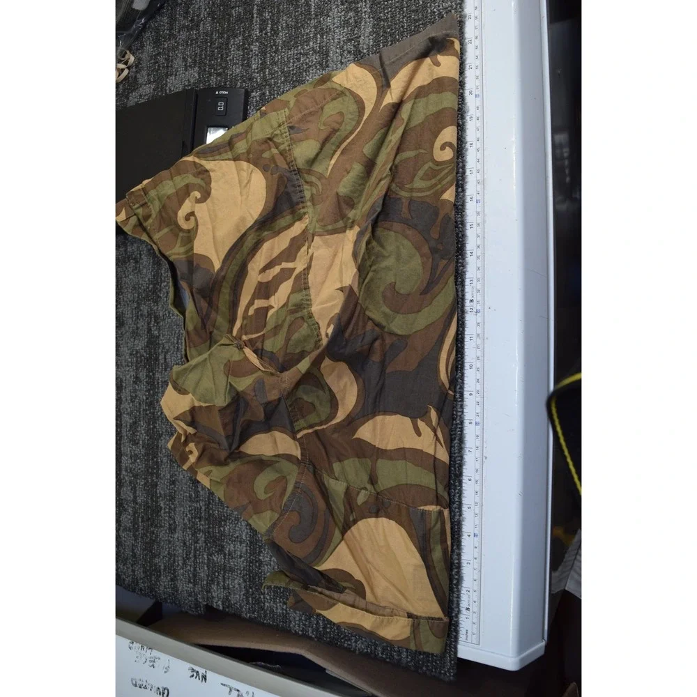Quiksilver Shirt Camo Brown Green Short Sleeve Button Up Pocket Outdoor‎ BOYS 7